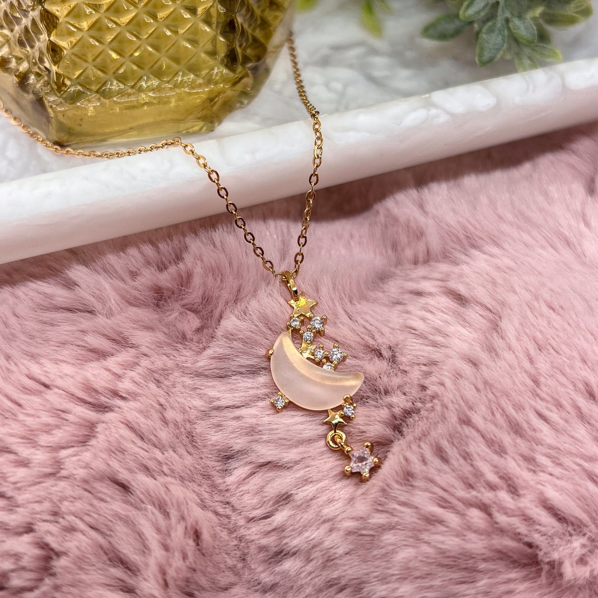 Bright Moon and Stars Necklace|Elisse Treasures