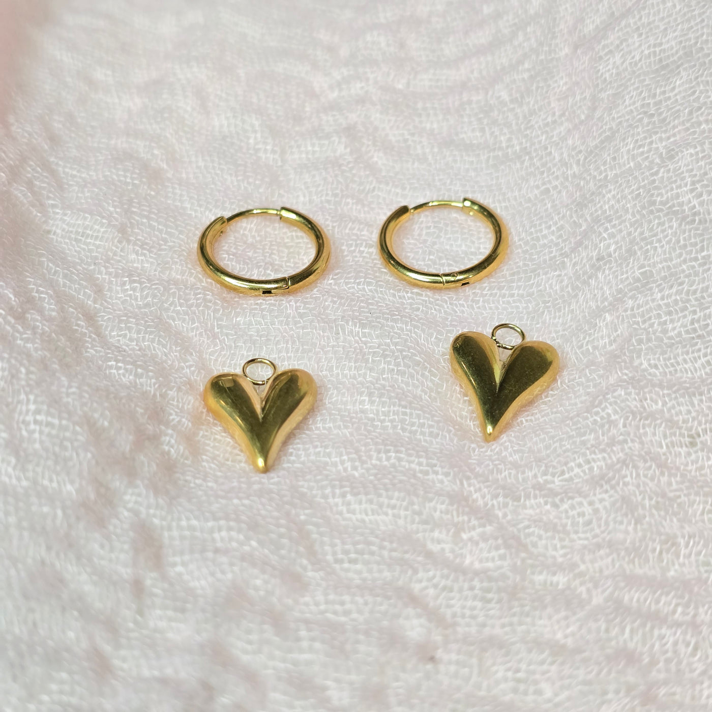 Bold Heart Huggie Earrings