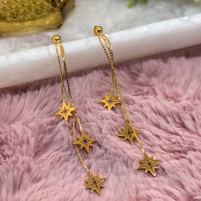 Eight Awn Star Tassle Earrings Elisse Treasures