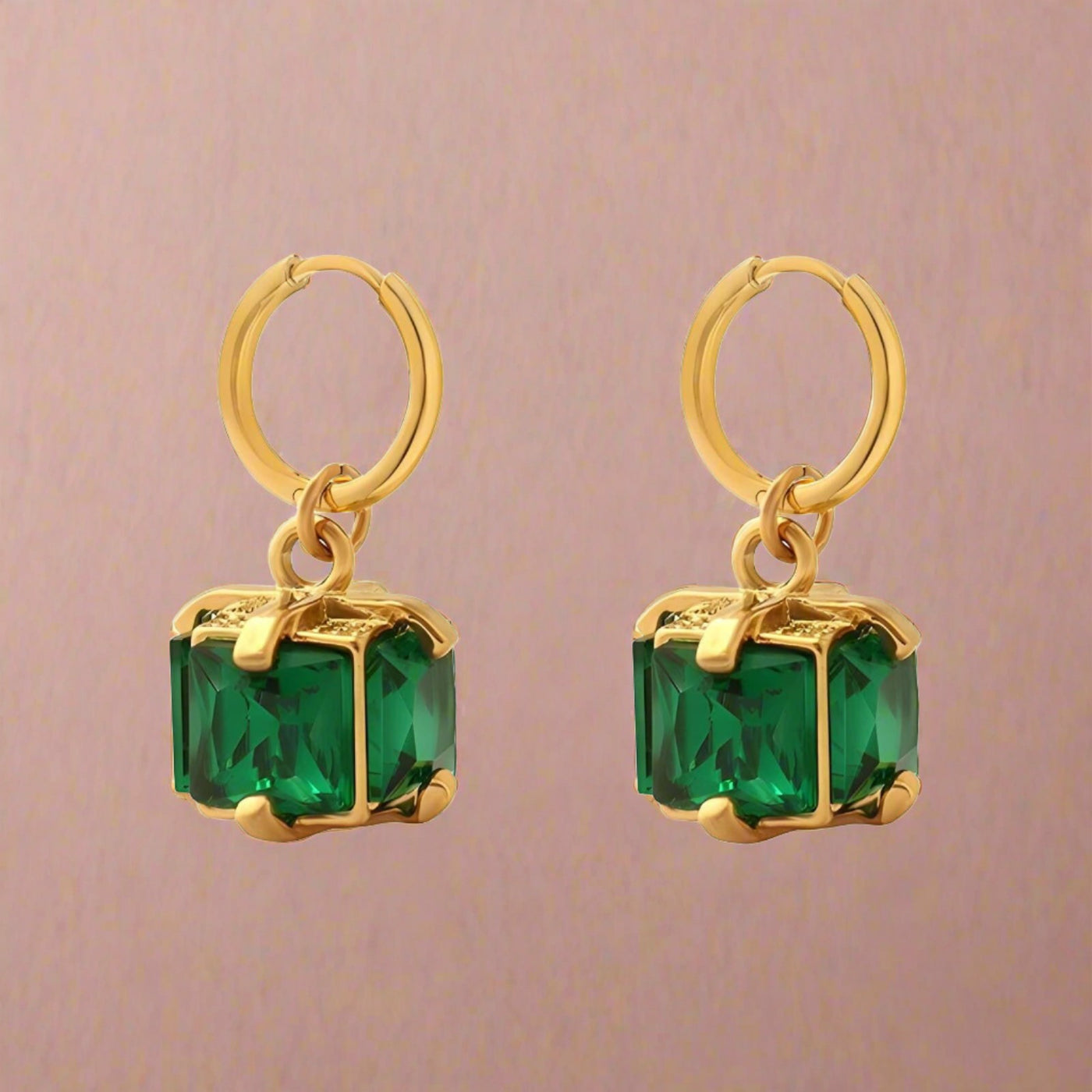 Emerald Aura Congo Closure Earrings Elisse Treasures