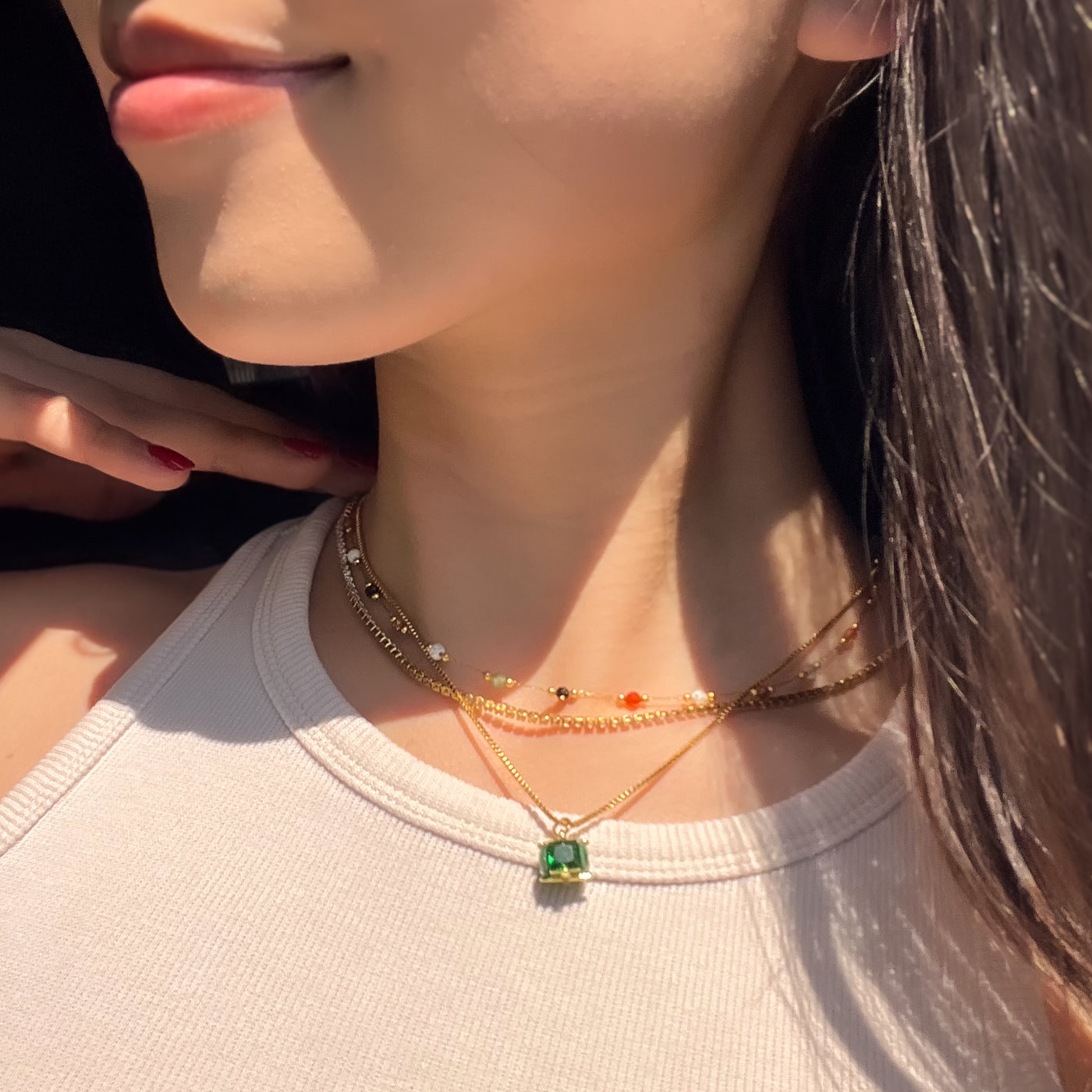 Emerald Aura Necklace Elisse Treasures