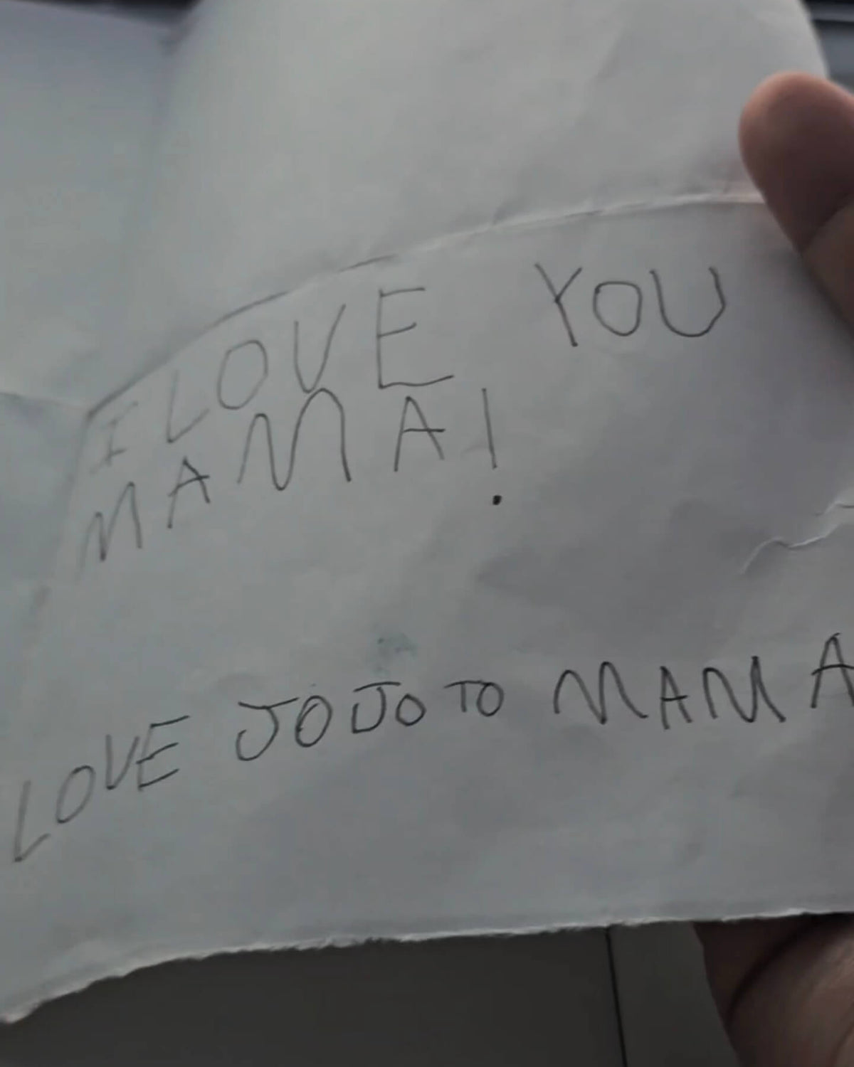 Handwriting message on paper