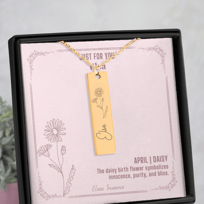 Birth Flower Necklace - April - Elisse Treasures - Necklaces - Elisse Treasures