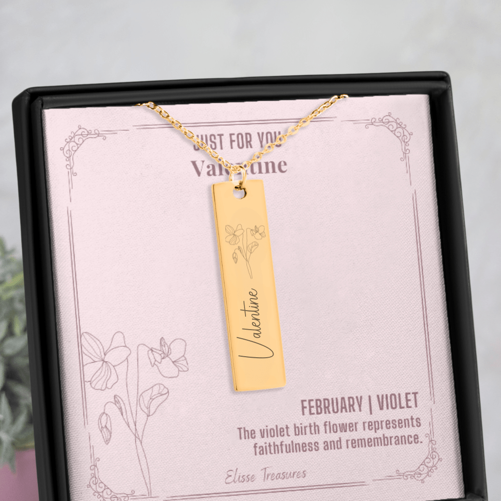 Birth Flower Necklace - February - Elisse Treasures - Necklaces - Elisse Treasures