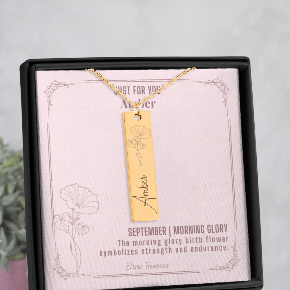 Birth Flower Necklace - September - Elisse Treasures - Necklaces - Elisse Treasures