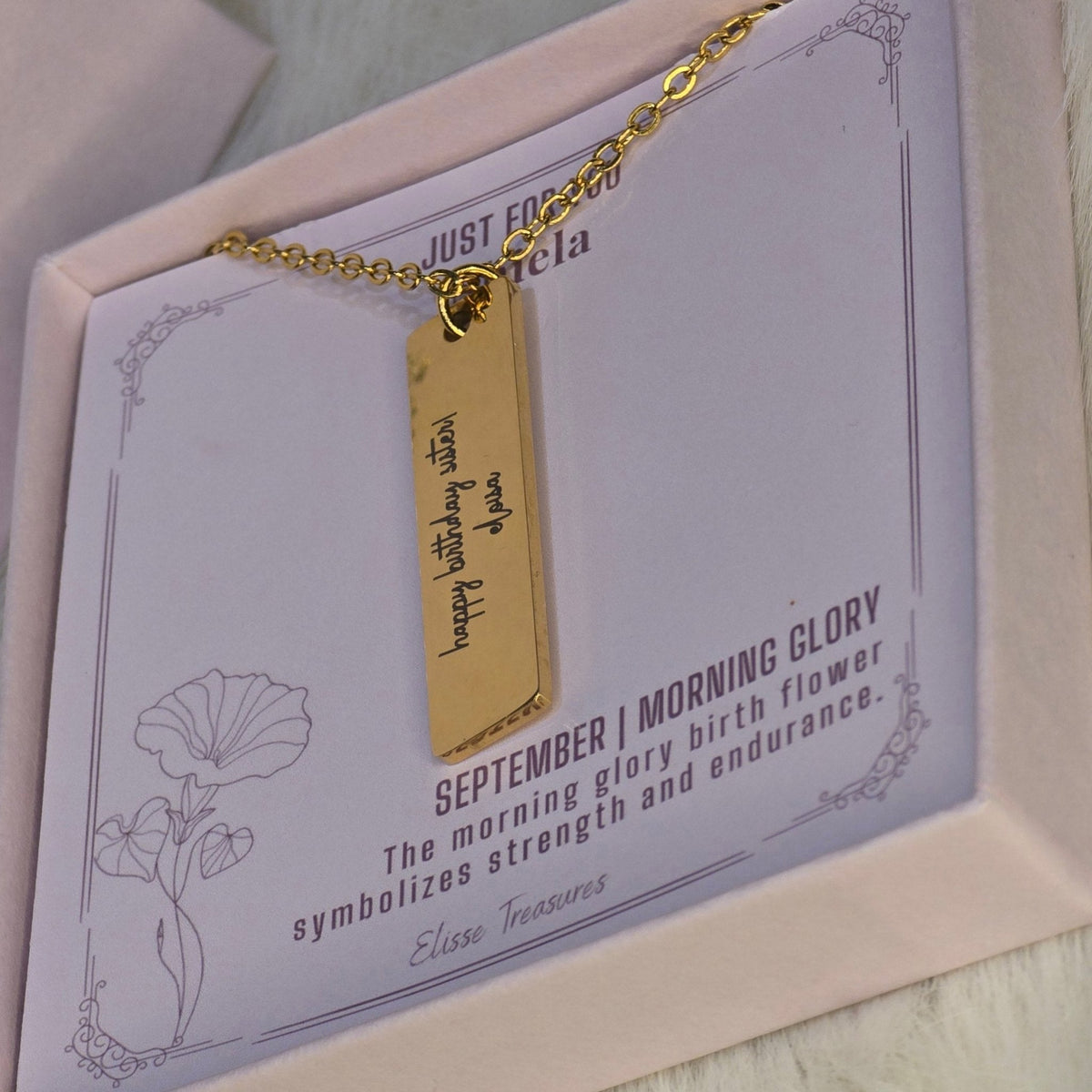 Birth Flower Necklace - September - Elisse Treasures - Necklaces - Elisse Treasures
