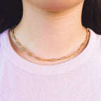 Golden Elegance Paperclip Chain Necklace - Elisse Treasures - Necklaces - Elisse Treasures