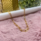 Golden Elegance Paperclip Chain Necklace - Elisse Treasures - Necklaces - Elisse Treasures
