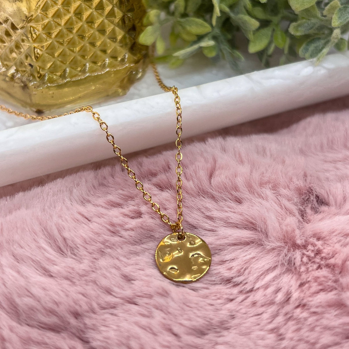 Hammered Moon Necklace - Elisse Treasures - Jewelry - Elisse Treasures