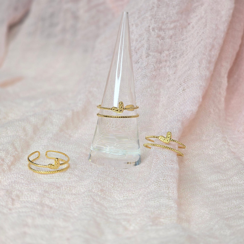Stacked Heart Ring - Elisse Treasures - Rings - Elisse Treasures