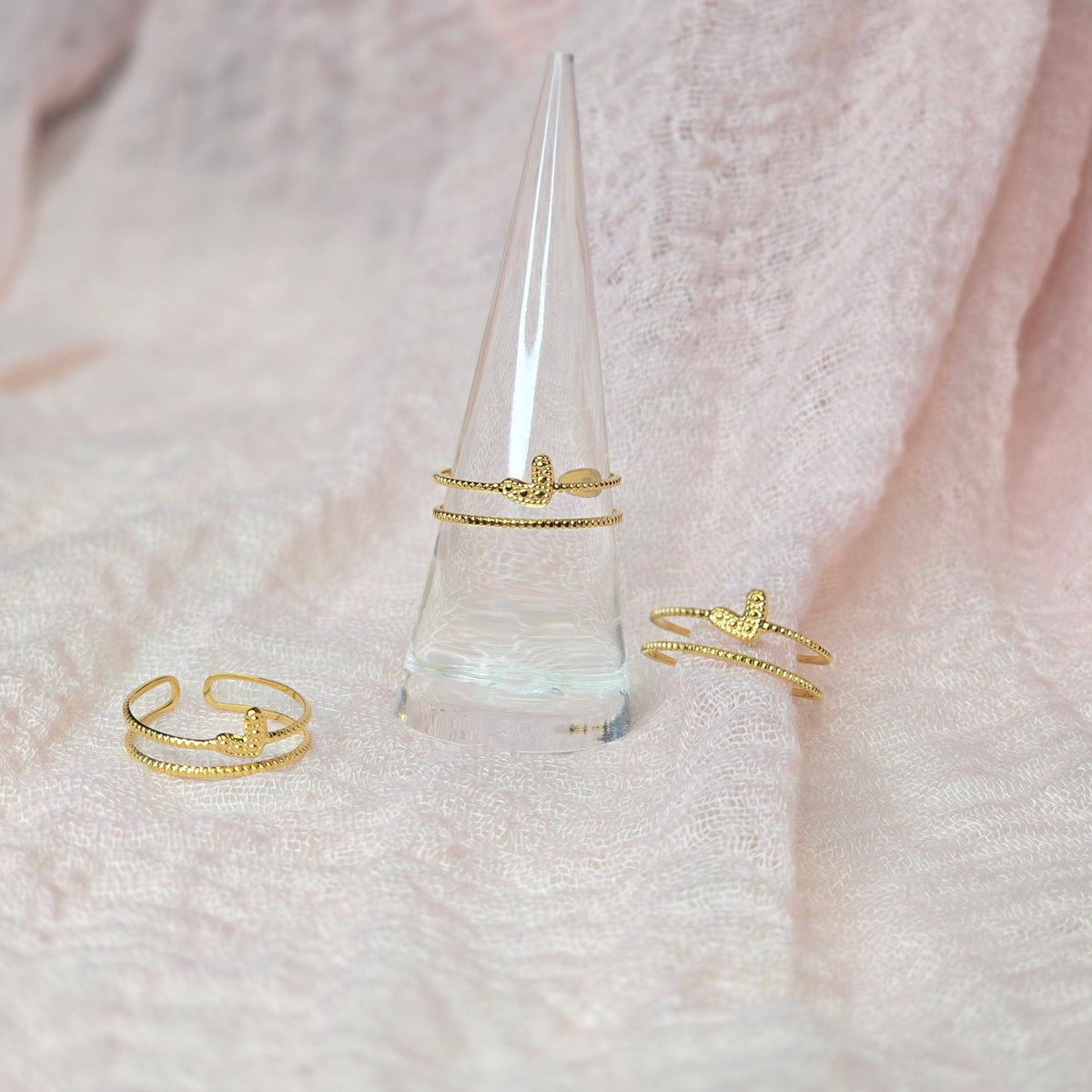 Stacked Heart Ring - Elisse Treasures - Rings - Elisse Treasures